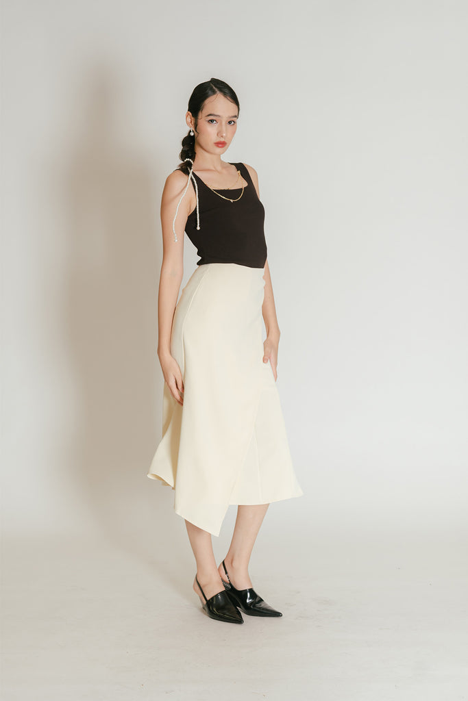 Dianisse Ruched Layered Mermaid Midi Skirt 26 INCHI