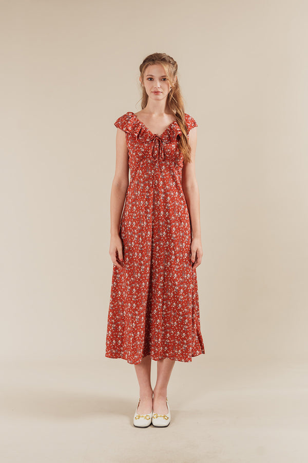 Ellisha Floral Ruffled Maxi Dress