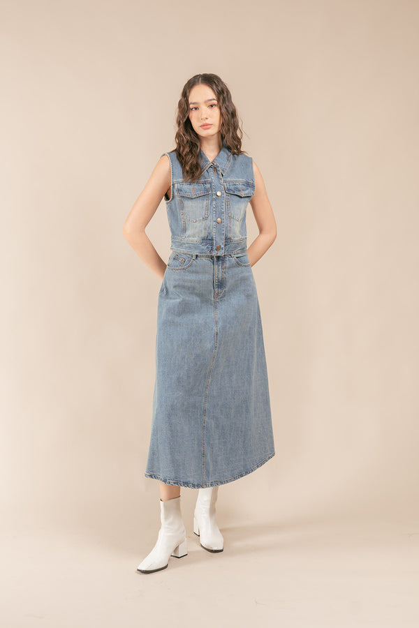 Ellito Denim Sleeveless Top