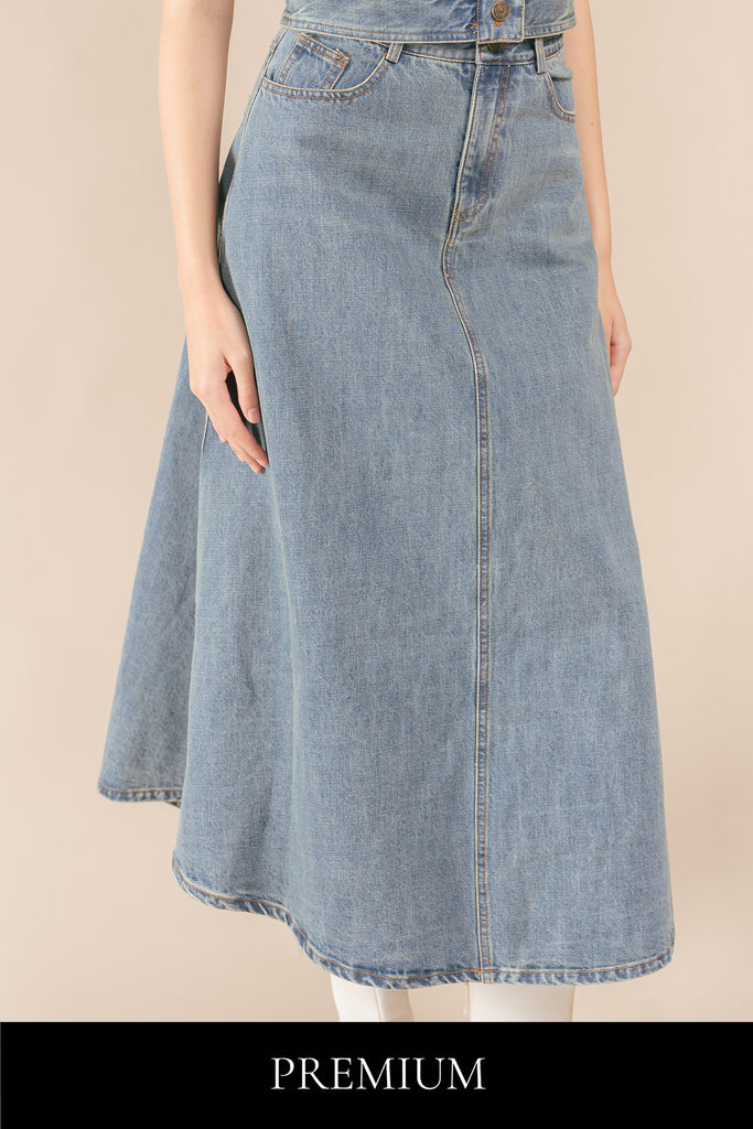 Evillia Denim Maxi Skirt