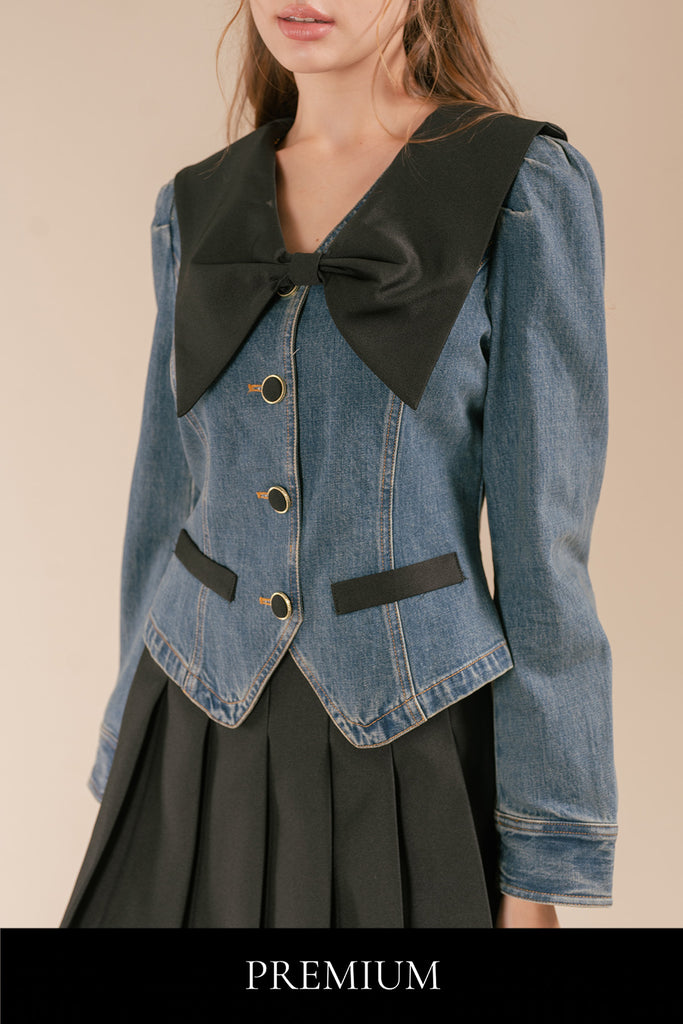 Fenorra Sailor Collar Denim Blouse