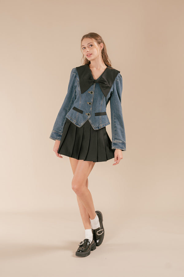 Fenorra Sailor Collar Denim Blouse