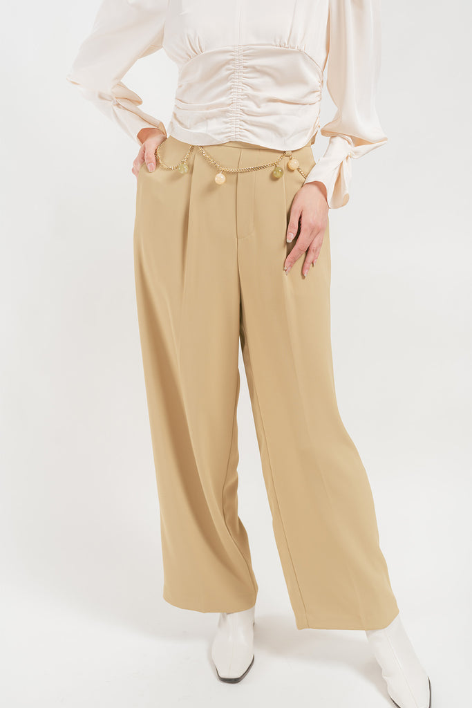 Helleni Beaded Chain Wide Pants