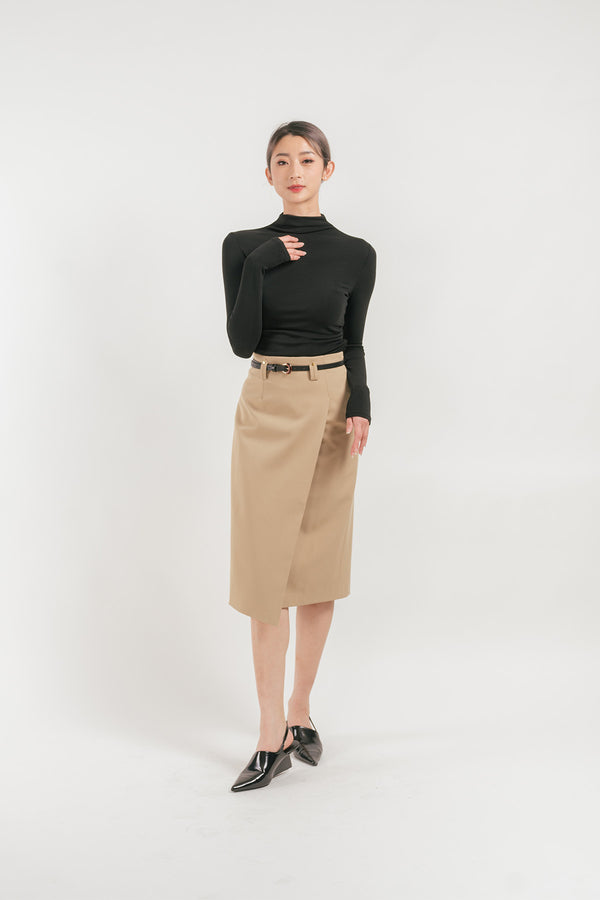 Juwissa Belted Midi Pencil Skirt