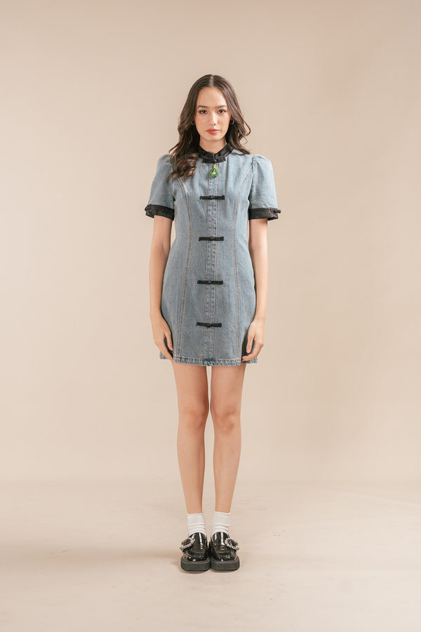 Karlynn Denim Short Cheongsam Dress