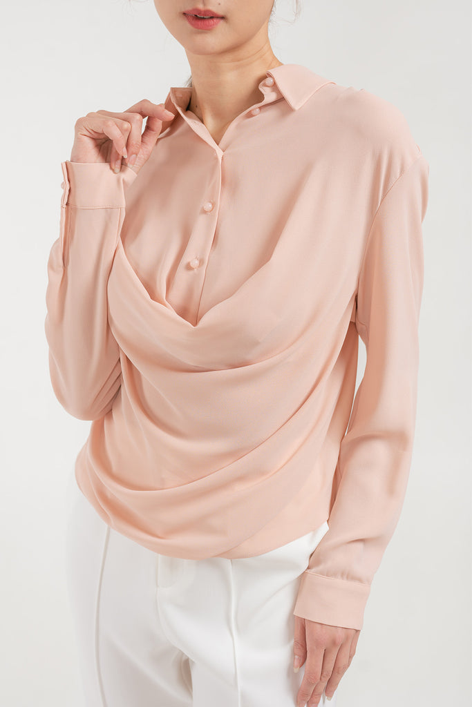 Kerissa Draped Long Sleeve Shirt