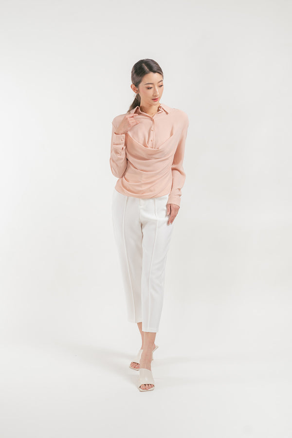 Kerissa Draped Long Sleeve Shirt