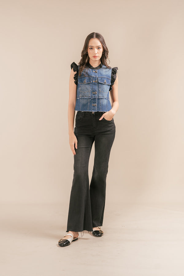 Lunitto Denim Ruffled Vest