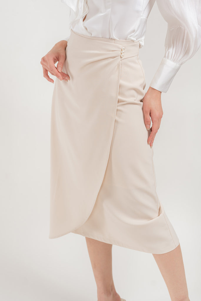 Winorlia Ruched Midi Pencil Skirt