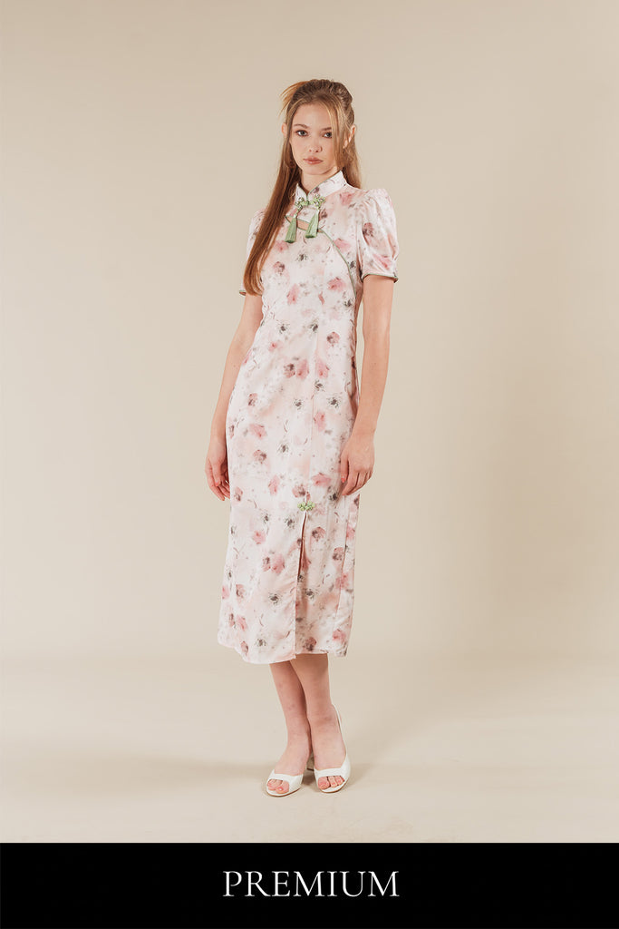 Xinyue Floral Cheongsam Style Maxi Dress