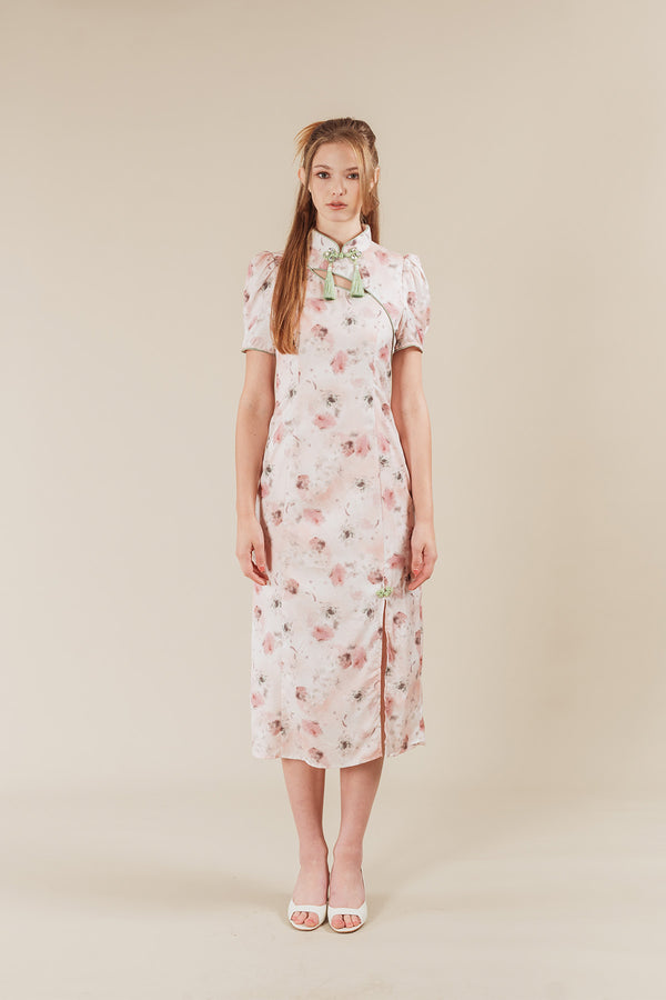 Xinyue Floral Cheongsam Style Maxi Dress